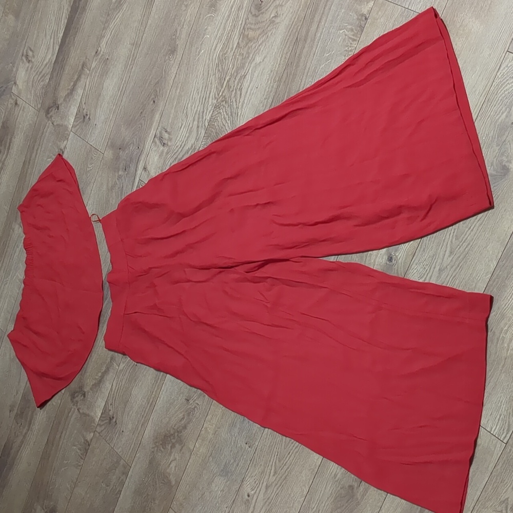Free People Gia Set- 2 piece Red Jumpsuit Size Small - Picture 5 of 14
